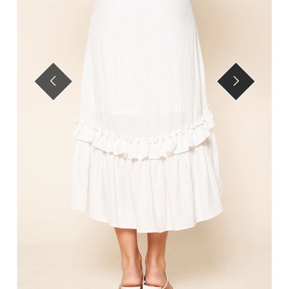 Flamenco Ruffled Midi Skirt by Sugar Lips in White - Picture 3 of 8